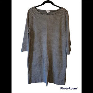 J. Jill Ponte 3/4 Sleeve Dress Sz L